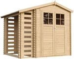HOLZHAUS GARTENHAUS mit Brennholzschuppen -Hochwertige abschlie&szlig;bare T&uuml;r -...