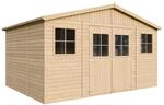 HOLZ-GARTENHAUS mit impr&auml;gnierten Boden- H246 x 418 x 320 cm/ 12 m2