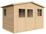 M334 GARTENHAUS HOLZ mit Fenstern - H226x324x216 cm/6 m2
