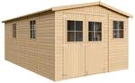 HOLZ-GARTENHAUS MIT IMPR&Auml;GNIERTEM BODEN - H226x516x324 cm/15 m2 - M337+M337G
