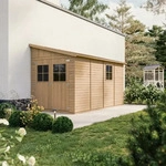 Timbela HOLZ-GARTENHAUS (mit Seitenwand) - H244x216x416 cm/8 m2 - M340A Beige