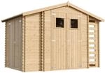 HOLZHAUS GARTENHAUS mit Brennholzschuppen M389+M389G - mit impr&auml;gniertem...