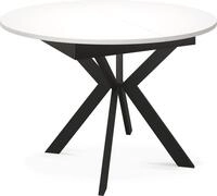 ESSTISCH Lily runder ausziehbarer, Wei&szlig; 100-140/100/76 cm