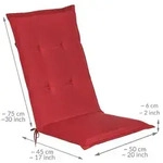 HOCHLEHNERAUFLAGE Loft HL 120/50/6 Rot