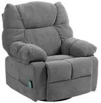 RELAXSESSEL mit Massagefunktion Drehbarer Massagesessel Fernbedienung Dunkelgrau