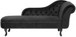 CHAISELONGUE Samtstoff schwarz rechtsseitig Nimes