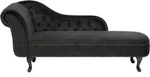 CHAISELONGUE Samtstoff schwarz linksseitig Nimes