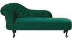 CHAISELONGUE Samtstoff gr&uuml;n linksseitig Nimes