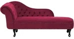 CHAISELONGUE Samtstoff burgunderrot linksseitig Nimes