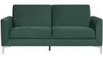 3-SITZER-SOFA Samtstoff Gr&uuml;n Fenes