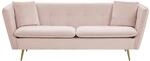 3-SITZER-SOFA Samtstoff Pastellrosa Frederica