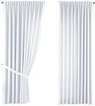 SCHLAUFENGARDINE 2ER SET &raquo;Palermo&laquo; HxB 250x300 cm Wei&szlig;