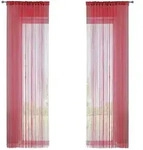 FADENGARDINE 2ER SET HxB 250x140 cm Rot