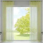 FADENGARDINE 2ER SET HxB 250x140 cm Apfelgr&uuml;n