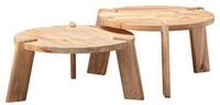 Beistelltisch-Set Wohnling 2-tlg. rund Mangoholz