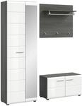 Garderobe Salsa 3-tlg. ca. 155x192x37 cm Wei&szlig;/Rauchs.