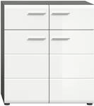 Schuhschrank Salsa ca. 80x90x37 cm Wei&szlig;/Rauchsil.