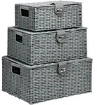 AUFBEWAHRUNGSKORB 3er Set PP Metall Grau