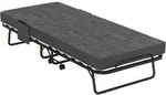 KLAPPBETT G&auml;stebett mit Rollen, 10 cm Matratze, Abdeckung, Seitentasche, Grau