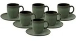 KAFFEETASSEN MIT UNTERTASSEN Lave Vert 190 ml 6er Set