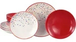 Tafelservice Joy Creme/Rot, 12-teilig