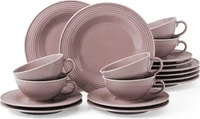 Seltmann Weiden TEESERVICE Beat Color Glaze Altrosa 18-tlg. Dunkelrosa