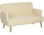 2-SITZER-SOFA, 130 x 74 x 79 cm, Cremewei&szlig;