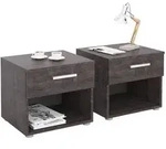 NACHTTISCH MARY 2er-Set Beton dunkel