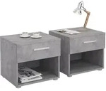 NACHTTISCH MARY 2er-Set Betonoptik