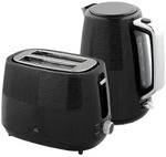 KOCHER-TOASTER-SET 2er Set Kunststoff Stahl Schwarz