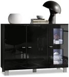 SIDEBOARD Denjo T&uuml;r in Schwarz Hochglanz