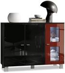 SIDEBOARD Denjo T&uuml;r in Bordeaux Hochglanz