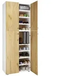 Dreht&uuml;renschrank Lona XXL Wei&szlig;/Honigeiche