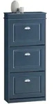 SCHUHKIPPER mit Schublade und Haken, Schuhschrank Blau 53x24x118cm