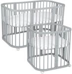 BABYBETT GREY, 7in1 mit Matratze