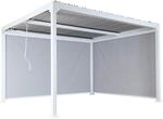 ALU PERGOLA MIT SEITENWAND Wei&szlig;