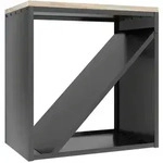 KAMINHOLZREGAL 2-in-1 f&uuml;r innen 58 x 36 x 60cm Brennholzregal Metall