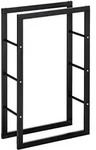 KAMINHOLZREGAL, Stahl, Schwarz, 60L x 25B x 100H cm