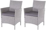 POLY-RATTAN SESSEL HALDEN Grau, Anthrazit 2er-Set