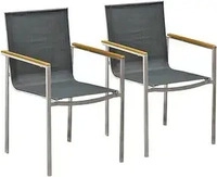 Gartenstuhl-Set Teak 2er-Set