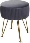 SITZHOCKER Hellgrau, Gold