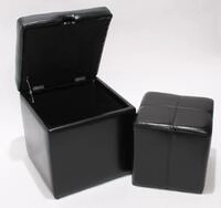 SITZHOCKER Schwarz 2er-Set