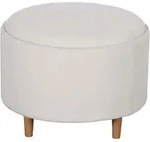 SITZHOCKER Ottomane mit Stauraum Runder Polsterhocker mit Klappdeckel, Wei&szlig;