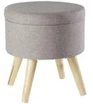 Hocker Max Grau mit Stauraum