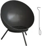 FEUERSTELLE mit Sch&uuml;rhaken Metall Schwarz