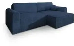 ECKSOFA FIANO P Blau Kordstoff mit Schlaffunktion