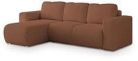 ECKSOFA RINOVA Kupferfarben Boucle-Stoff mit Schlaffunktion