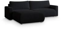 ECKSOFA TURIN N Schwarz Bucle-Stoff mit Schlaffunktion