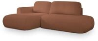 ECKSOFA NUVIRA L-S Kupferfarben Boucle-Stoff mit Schlaffunktion