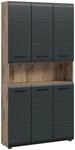 Hochschrank Ice Schwarz/Eiche dunkel